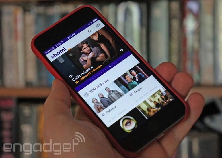Shomi on an iPhone