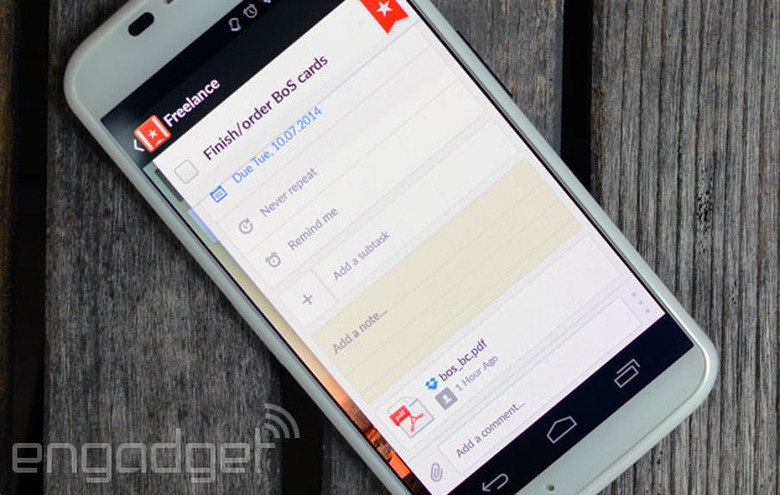 Wunderlist on a Moto X