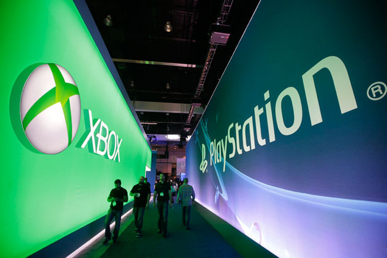 The Xbox and PlayStation booths at E3 2014