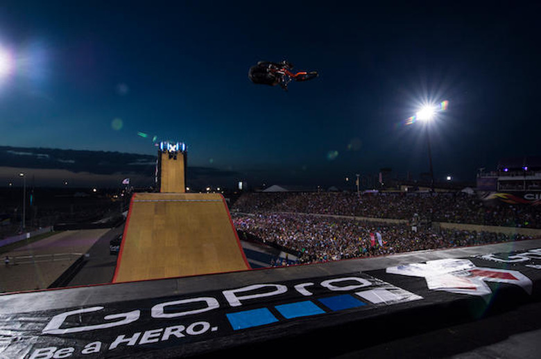 Austin, TX - June 7, 2014 - Circuit of The Americas: Go Pro Big Air signage during X Games Austin 2014(Photo by Kaitlyn Egan / ESPN Images)