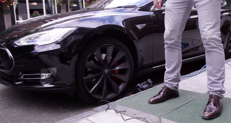 Pavegen's footstep-based Tesla charger