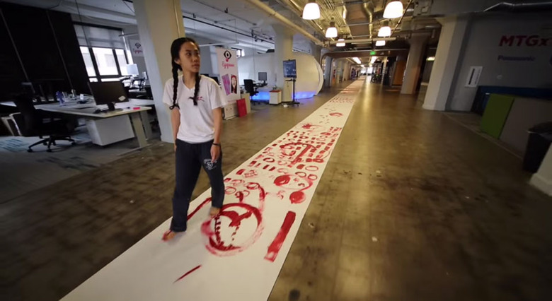 Qinmin Liu's 328-foot code painting at Twitter