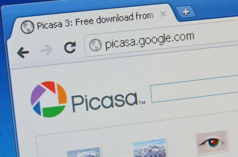 Picassa homepage screenshot of photo sharing website logo
