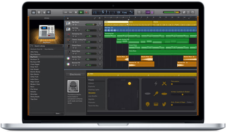 GarageBand on a MacBook Pro