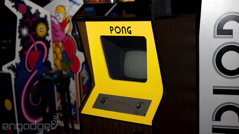 A Pong cabinet at Supercade