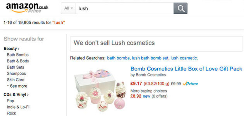 Amazon UK search for Lush