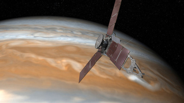 NASA's Juno probe as it should appear over Jupiter