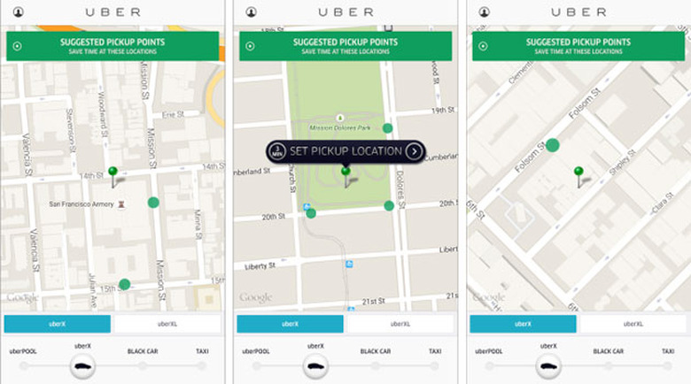 Uber's suggested pickups