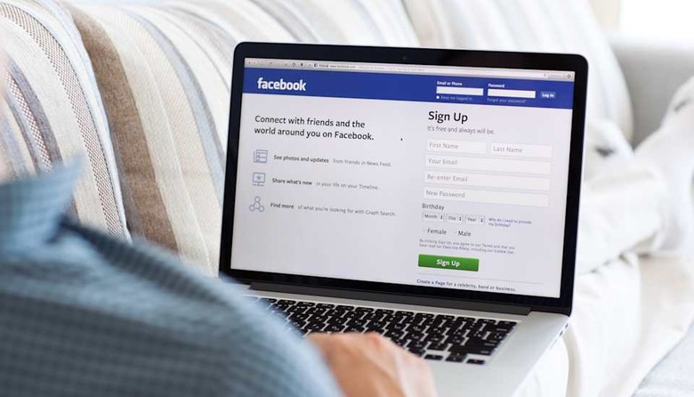 Simferopol, Russia - July 13, 2014: Facebook the largest social network in the world. It was founded in 2004 by Mark Zuckerberg