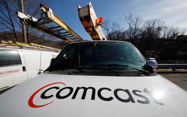 A Comcast service truck