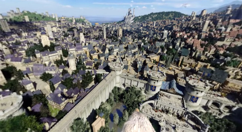 Flying over 'Warcraft's' Stormwind on a giant eagle
