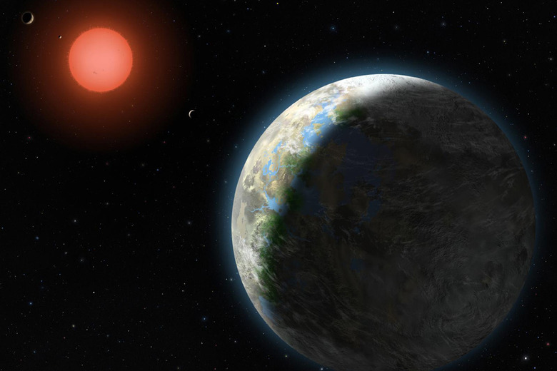 An artist's depiction of a habitable exoplanet