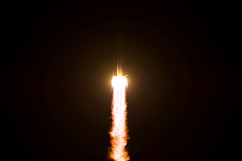 The Soyuz TMA-17M rocket launches from the Baikonur Cosmodrome in Kazakhstan on Thursday, July 23, 2015 carrying Expedition 44 Soyuz Commander Oleg Kononenko of the Russian Federal Space Agency (Roscosmos), Flight Engineer Kjell Lindgren of NASA, and Flight Engineer Kimiya Yui of the Japan Aerospace Exploration Agency (JAXA) into orbit to begin their five month mission on the International Space Station. (Photo Credit: NASA/Aubrey Gemignani)