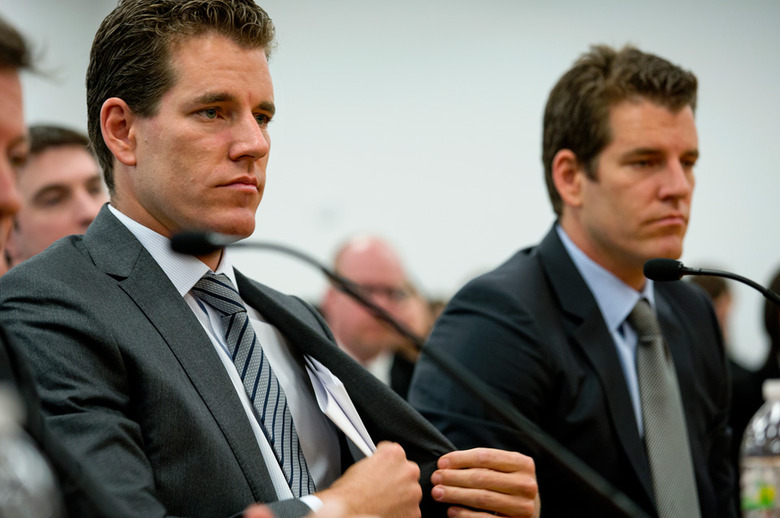Cameron and Tyler Winklevoss at a virtual currency hearing