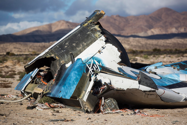 Virgin Galactic's SpaceShipTwo following its crash
