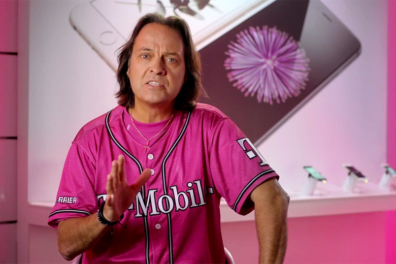 T-Mobile CEO John Legere in front of the iPhone 6