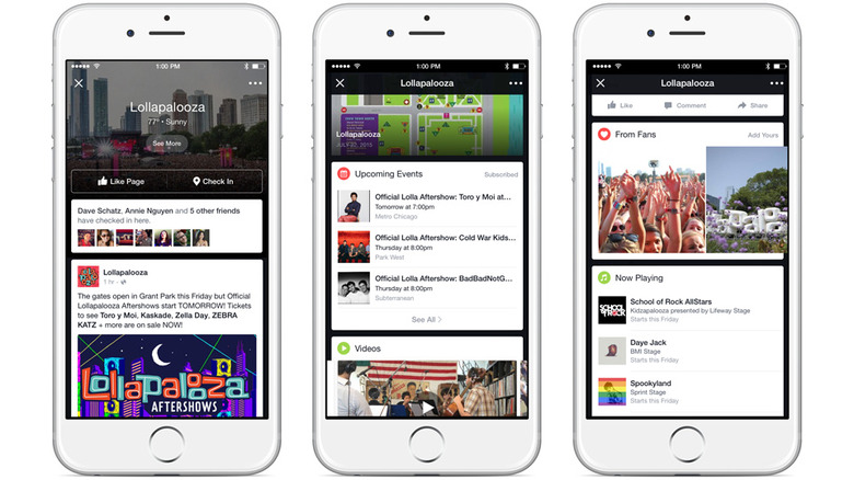 Facebook's Lollapalooza feed