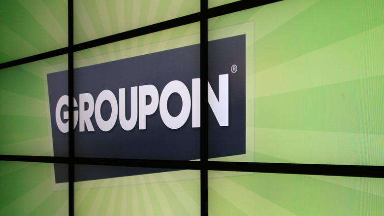 Groupon on a TV wall