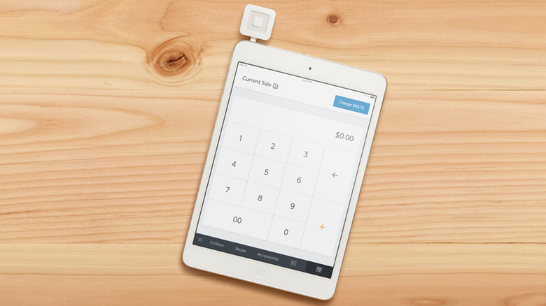 Square's reader on an iPad