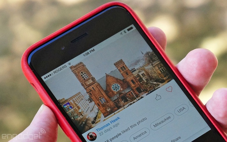 500px's new app on an iPhone
