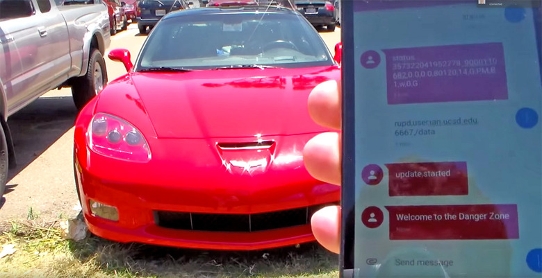 Controlling a Corvette using text messages