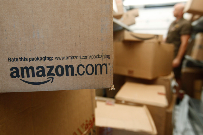 Amazon box awaiting delivery