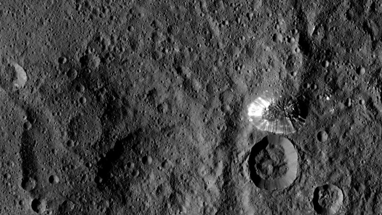 Ceres' odd mountain from 915 miles up