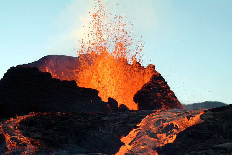 Erupting volcano