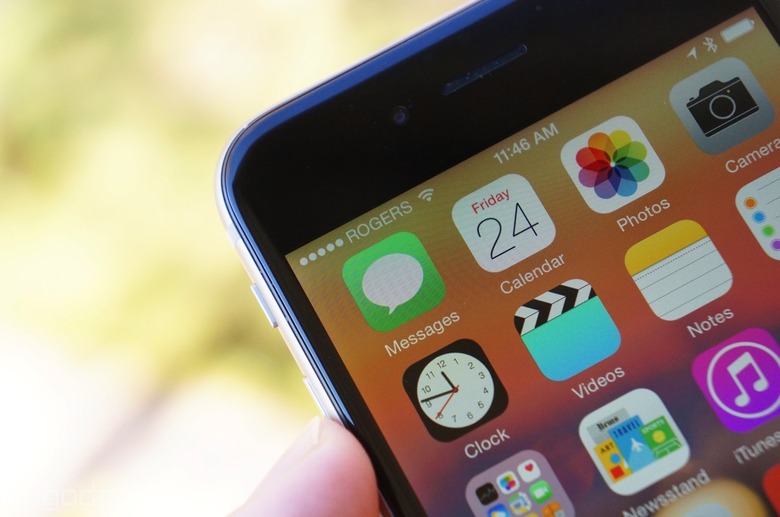 The Messages app on an iPhone 6