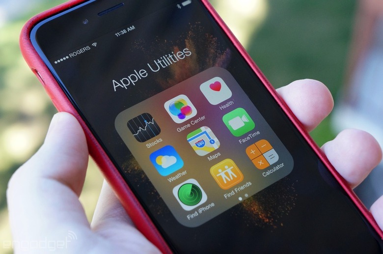 Some of Apple's bundled apps on an iPhone 6