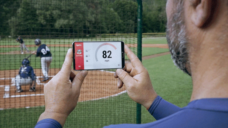Scoutee's baseball pitch detector in action