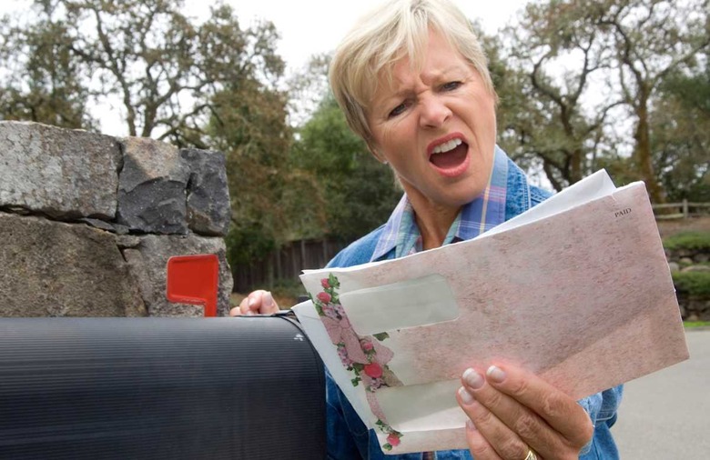 AMAJYJ Woman Outraged by the Mail Woman; Outraged; by; the; Mail; woman; middle-aged; women; mailbox; mail; post; postal; readi