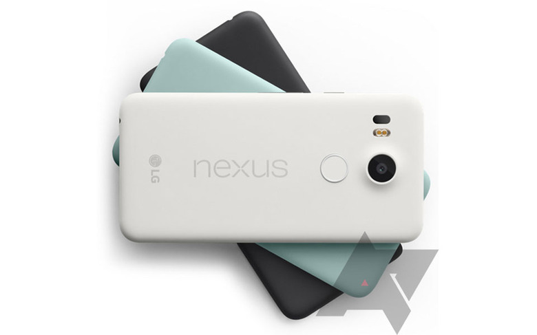 Google's Nexus 5X in white, mint and black