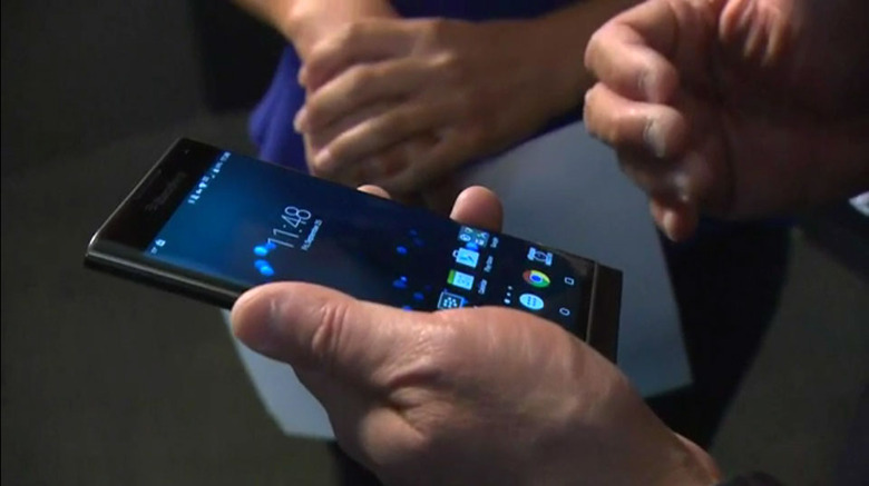 John Chen tries to demo the BlackBerry Priv