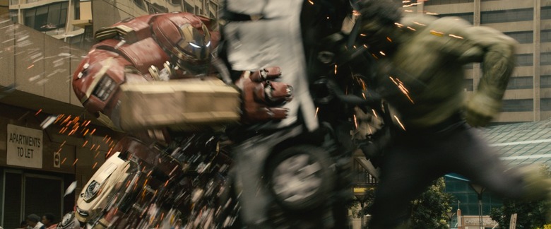 Marvel's Avengers: Age Of Ultron L to R: Hulkbuster Iron Man armor (Robert Downey Jr.) and Hulk (Mark Ruffalo)</p> <p>Ph: Film Frame</p> <p>Â©Marvel 2015