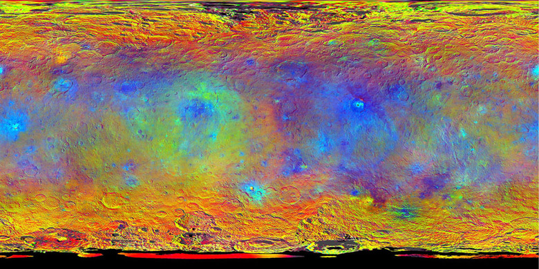 NASA's false-color map of Ceres