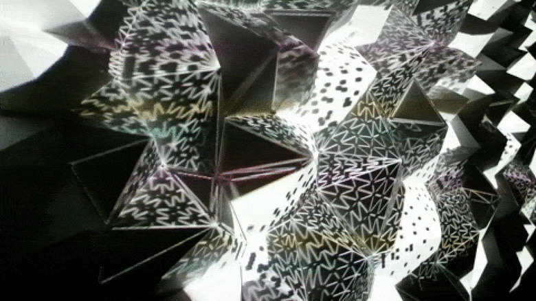 The Tesela interactive paper sculpture in action