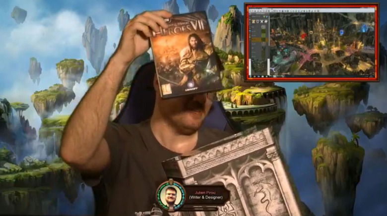 Ubisoft unboxing the disc portion of 'Might and Magic Heroes VII'