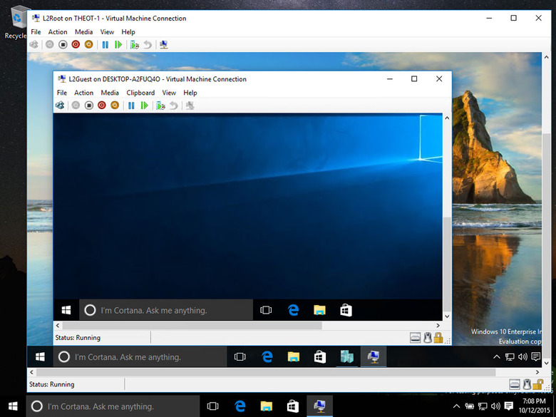 Windows 10's virtual machine inception... BWAAAMMM