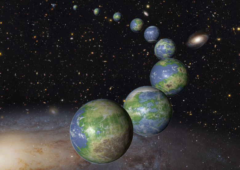 Artists envision an endless wave of Earth-like planets