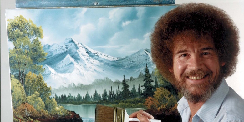 This undated image released by Copyright Bob Ross Inc./The Joy of Painting, shows the late Bob Ross, host of the PBS series 