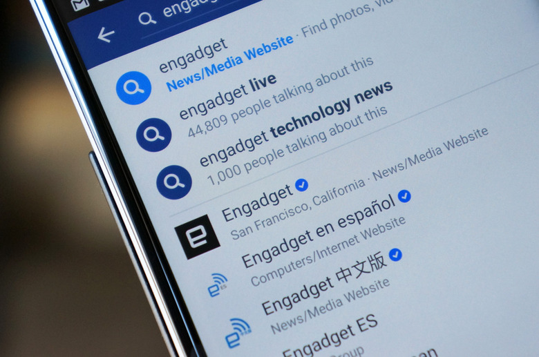 Searching Facebook on an Android phone