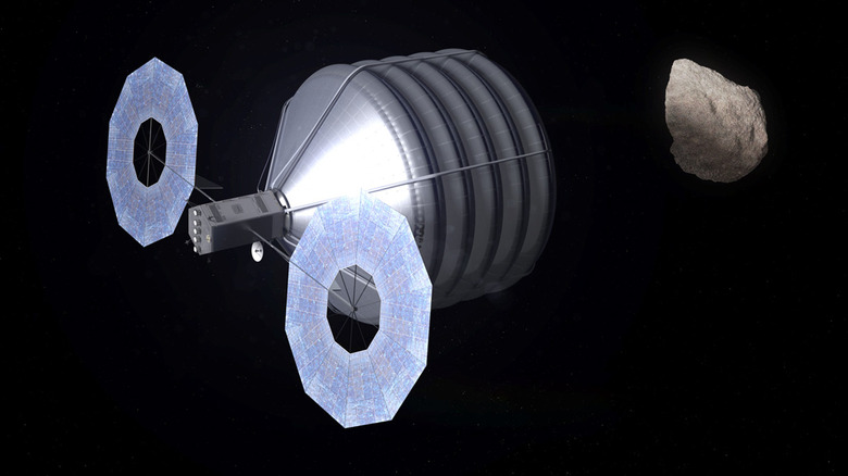 NASA's depiction of a spacecraft visiting an asteroid