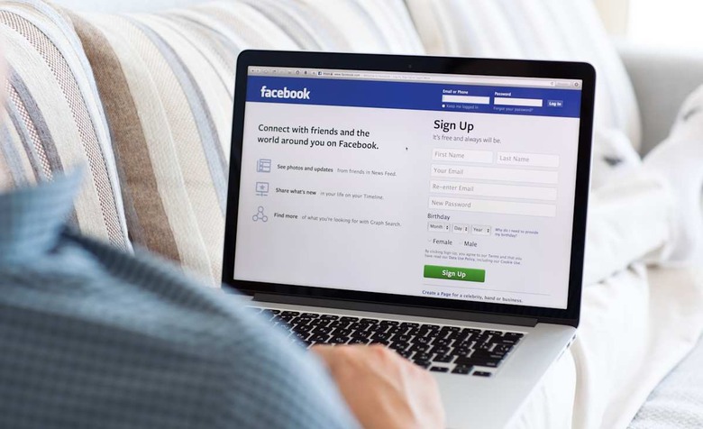 Simferopol, Russia - July 13, 2014: Facebook the largest social network in the world. It was founded in 2004 by Mark Zuckerberg