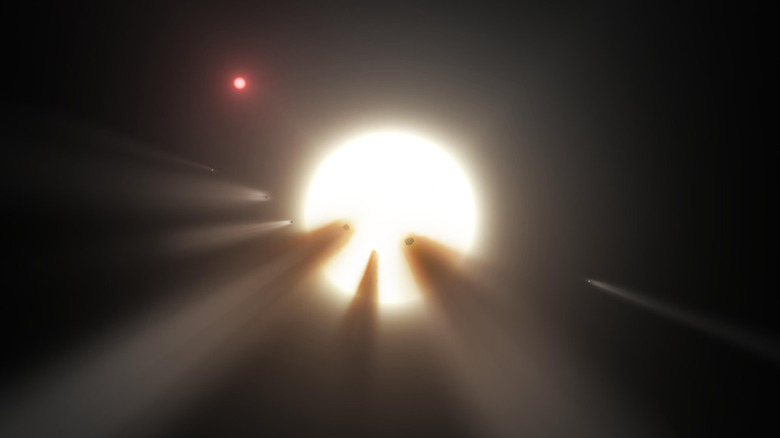 NASA's depiction of comets swarming around a star