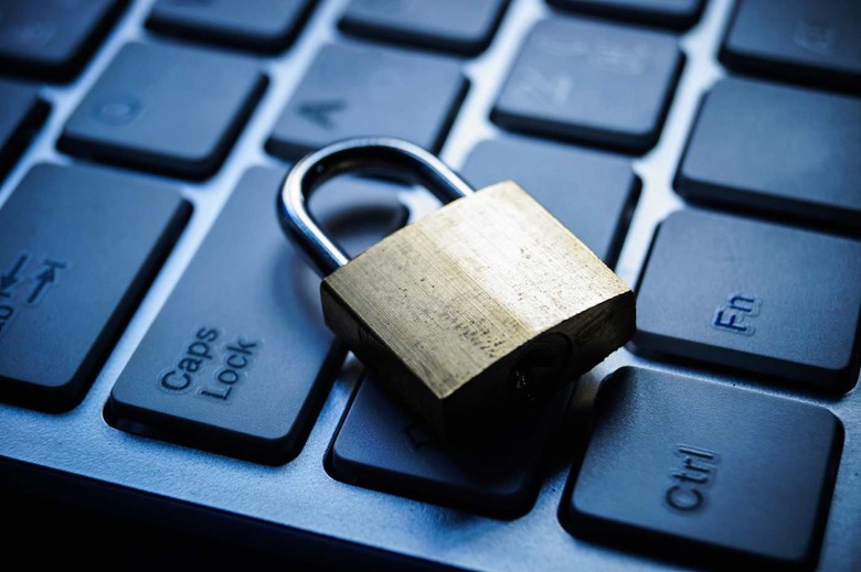 security lock on black computer ...