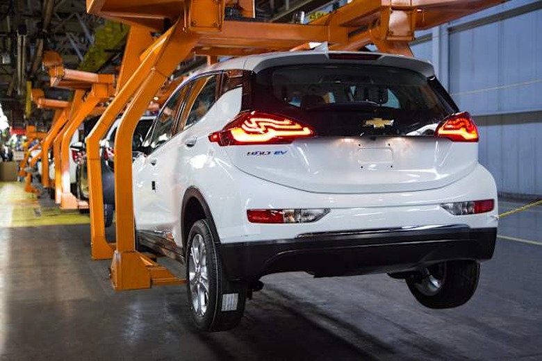 A Chevrolet Bolt EV pre-production vehicle on the assembly line Wednesday, March 16, 2016 at General Motors Orion Assembly Plant in Orion Township, Michigan. (Photo by Jeffrey Sauger for Chevrolet)