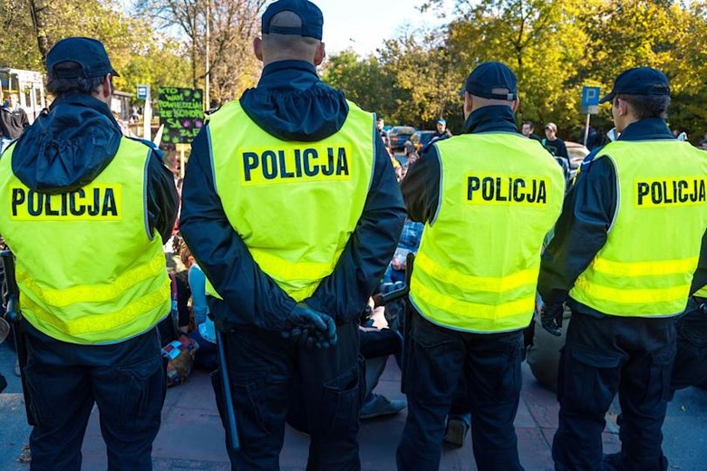Police patrol in Wroclaw, Poland