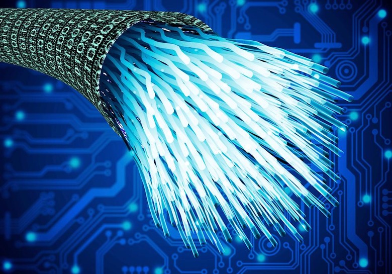 digital optical data cable in a data vortex