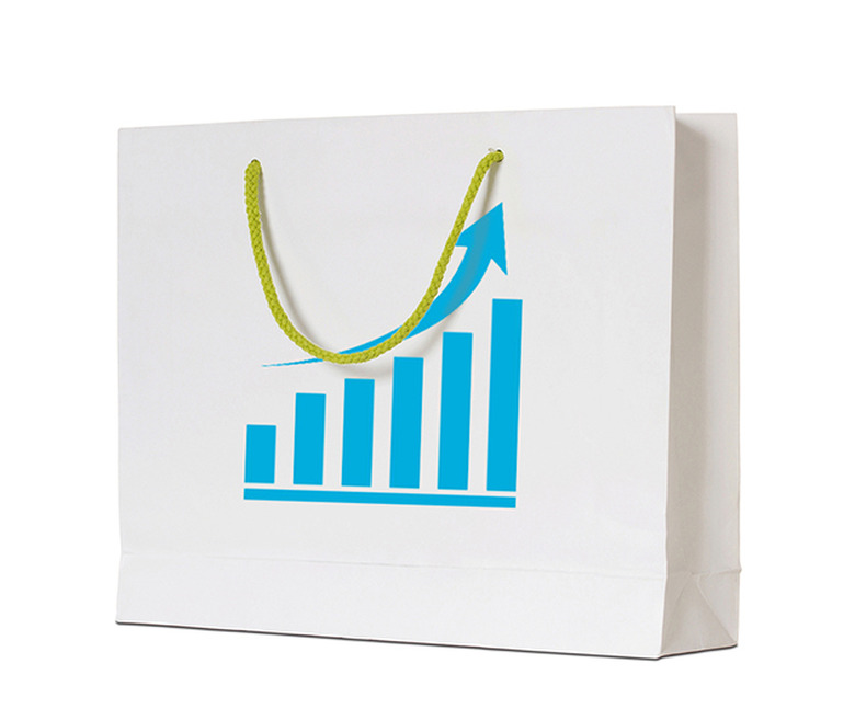 white paper bag isolated on white with clipping path